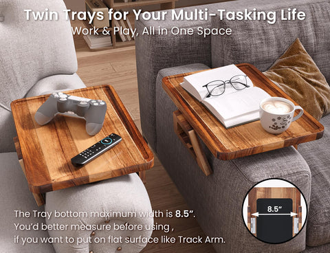 Non-slip pad design keeps the tray from tipping or sliding.