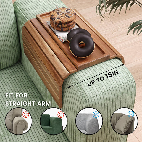 Danfoxer anti-slip rim keeps items steady on the sofa tray.