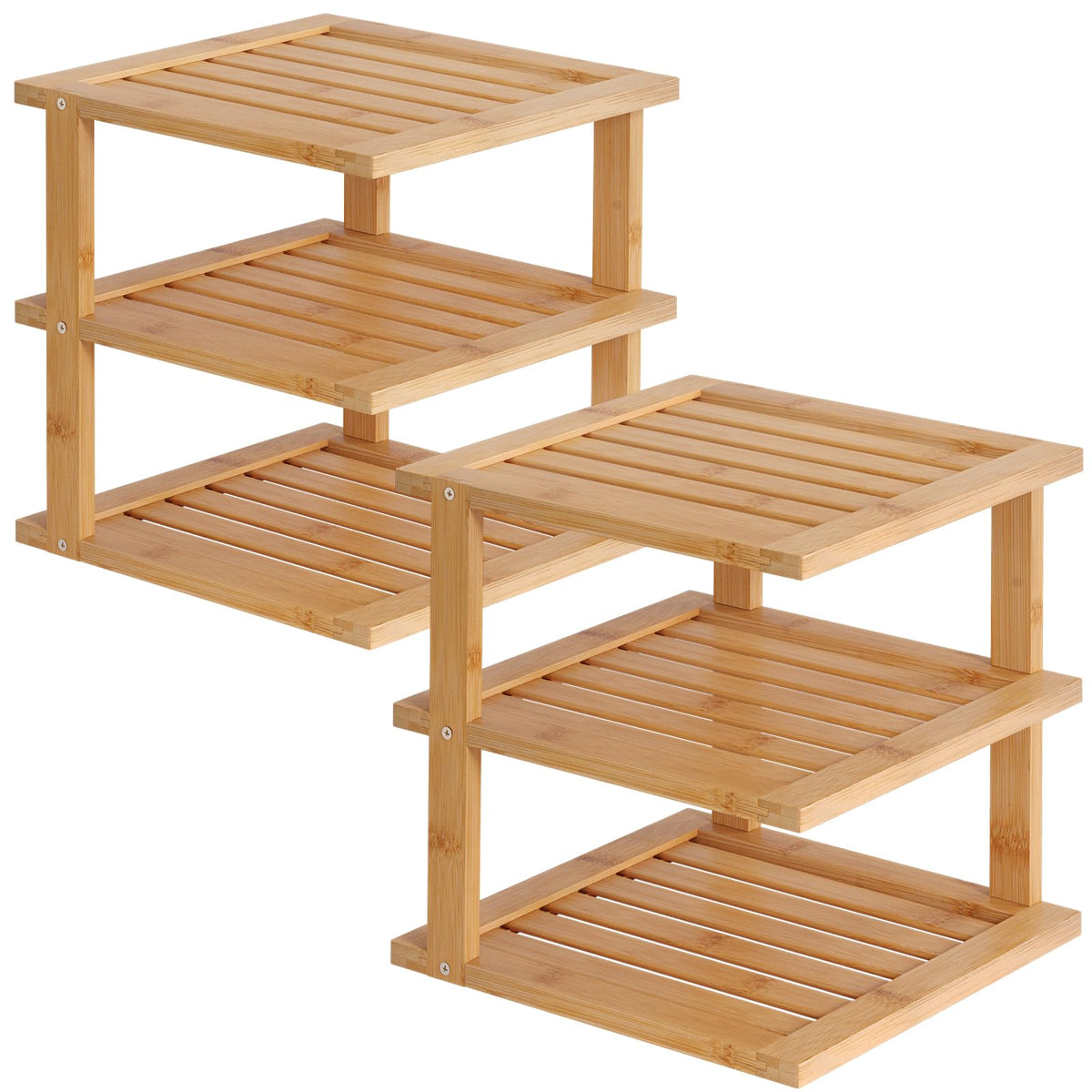 Danfoxer bamboo corner shelf assembly for quick setup and space saving.