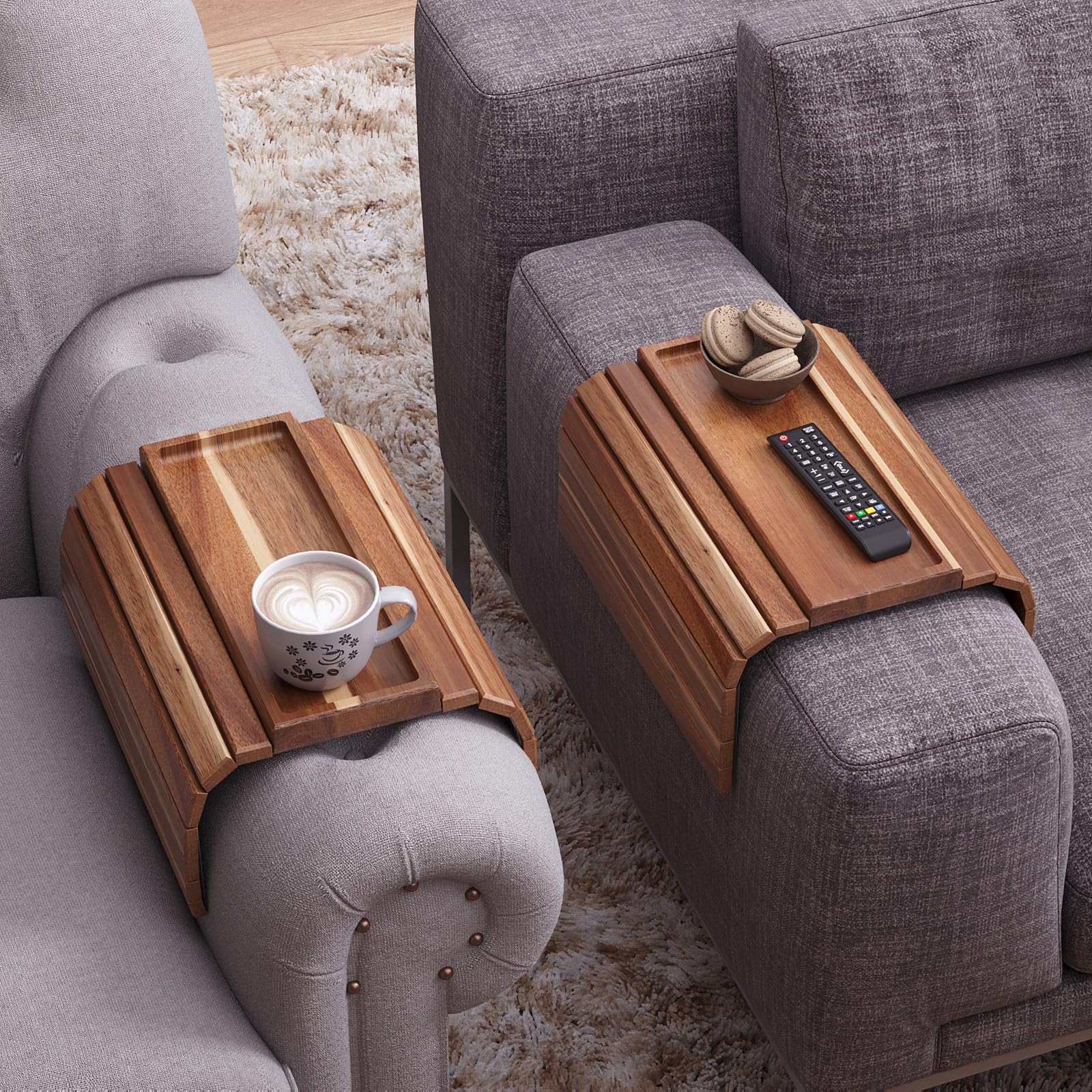 Danfoxer folding design with side flaps adapts to couch arms.