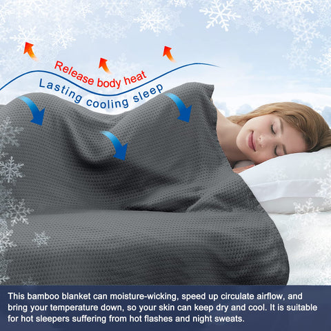 Dangtop rayon blanket highlights breathable fabric for a cooler sleep experience.