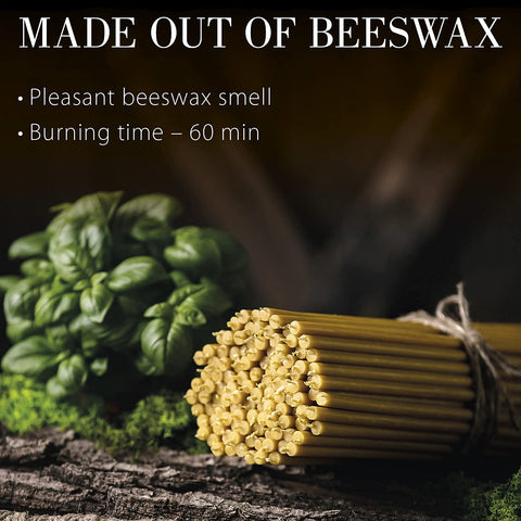 Danilovo beeswax candles on dining table setup, clean burn and cozy glow