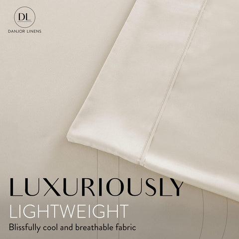 Danjor Linens microfiber fabric texture close-up highlights breathable, lightweight feel.