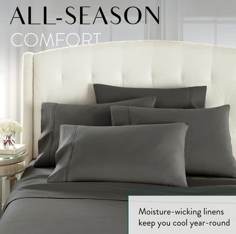 Danjor Linens gray bedding set front view showing cohesive style