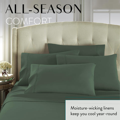 Danjor Linens hotel-quality bedding arranged in a neat guest room