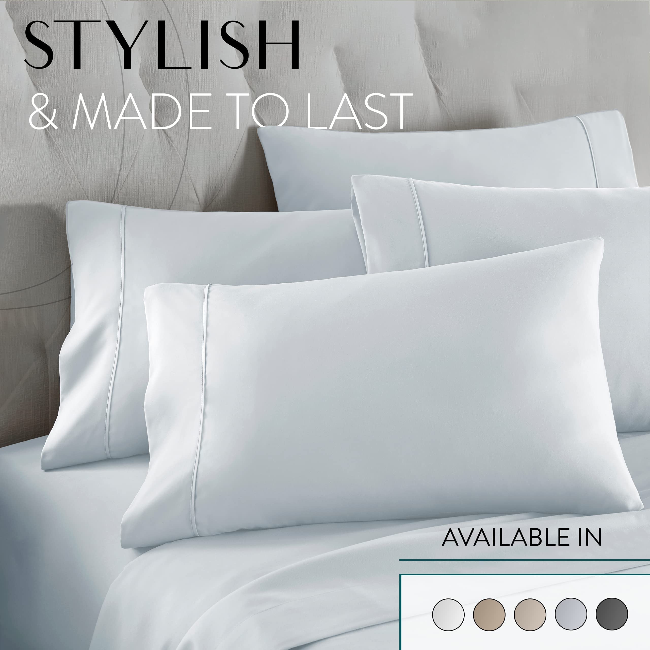 Danjor Linens ice blue deep-pocket detail on mattress