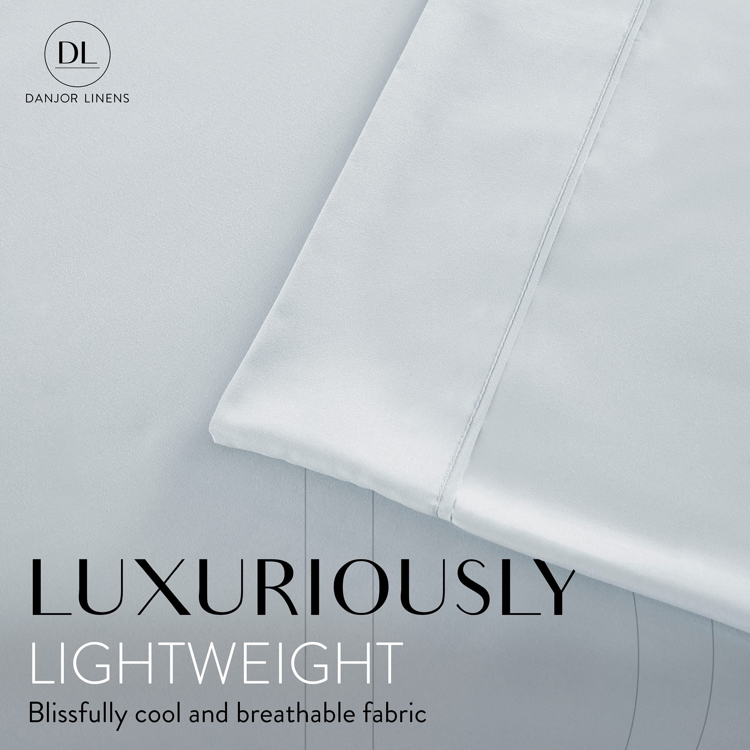 Danjor Linens ice blue queen pillowcase set demonstrates microfiber softness
