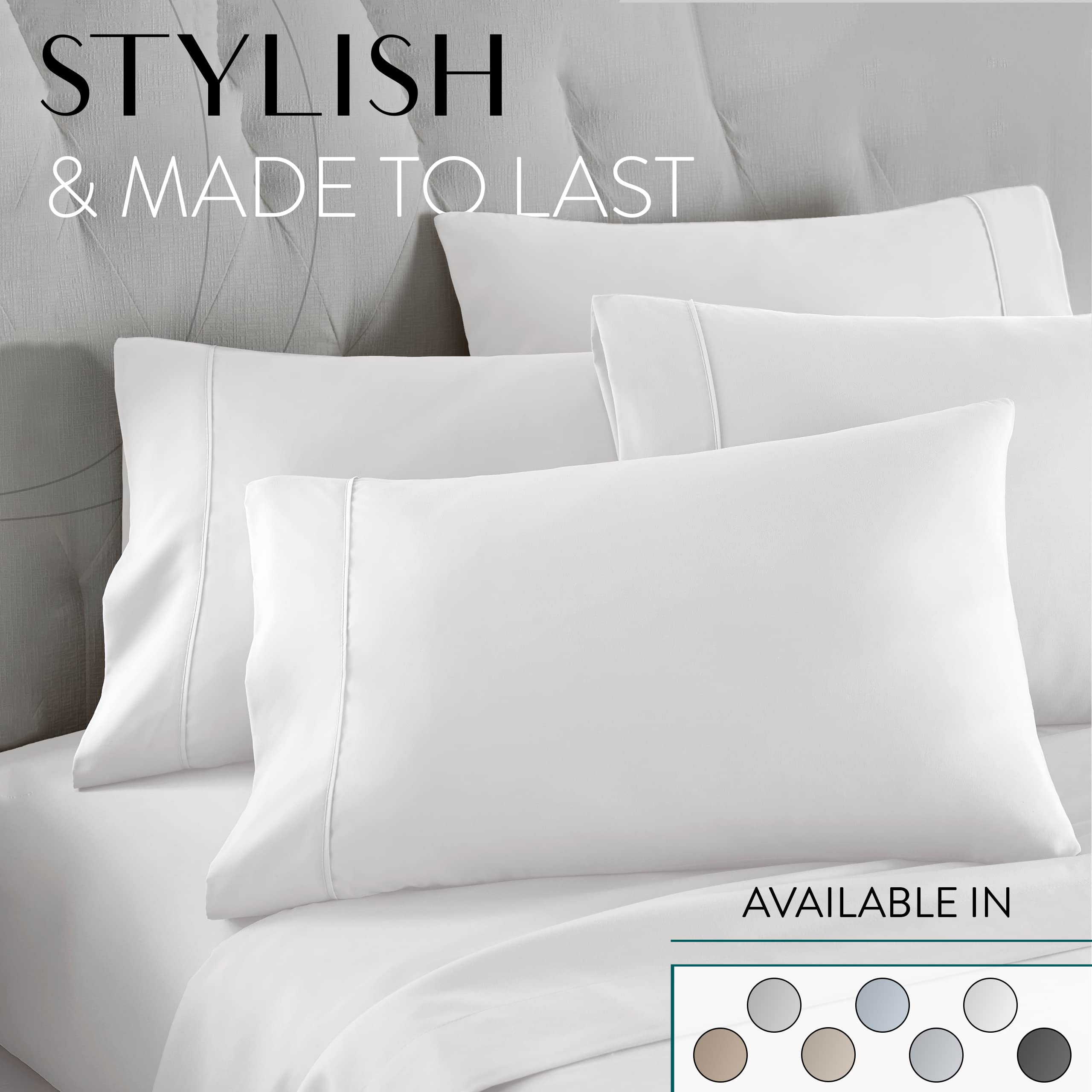 Danjor Linens inside view of complete 6 piece set with pillowcases and sheets