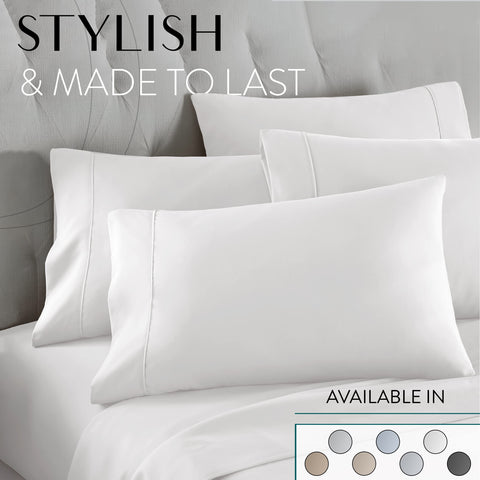 Danjor Linens inside view of complete 6 piece set with pillowcases and sheets