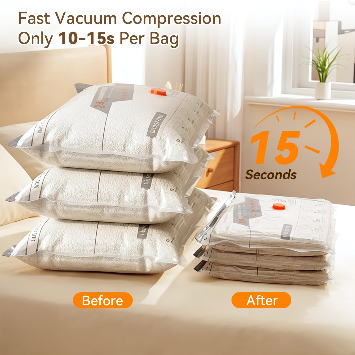 DANNARY vacuum bags use tear-resistant material for durable storage.