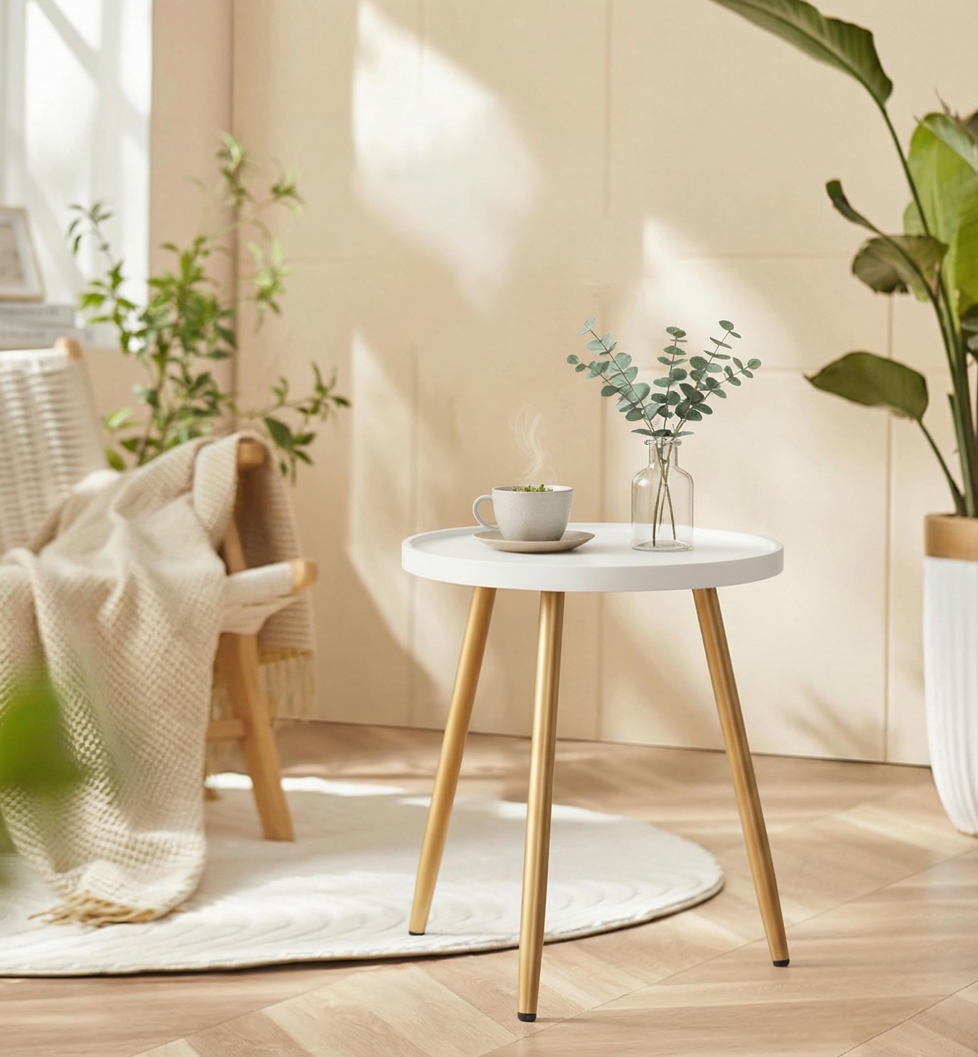 danpinera round side table close-up highlight curl edge and smooth finish