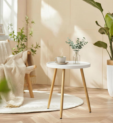 danpinera round side table close-up highlight curl edge and smooth finish