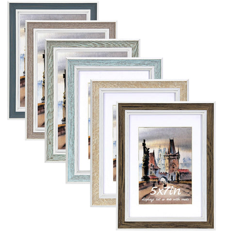 Daofary 5x7 frame set with mat for flexible 4x6 or 5x7 display
