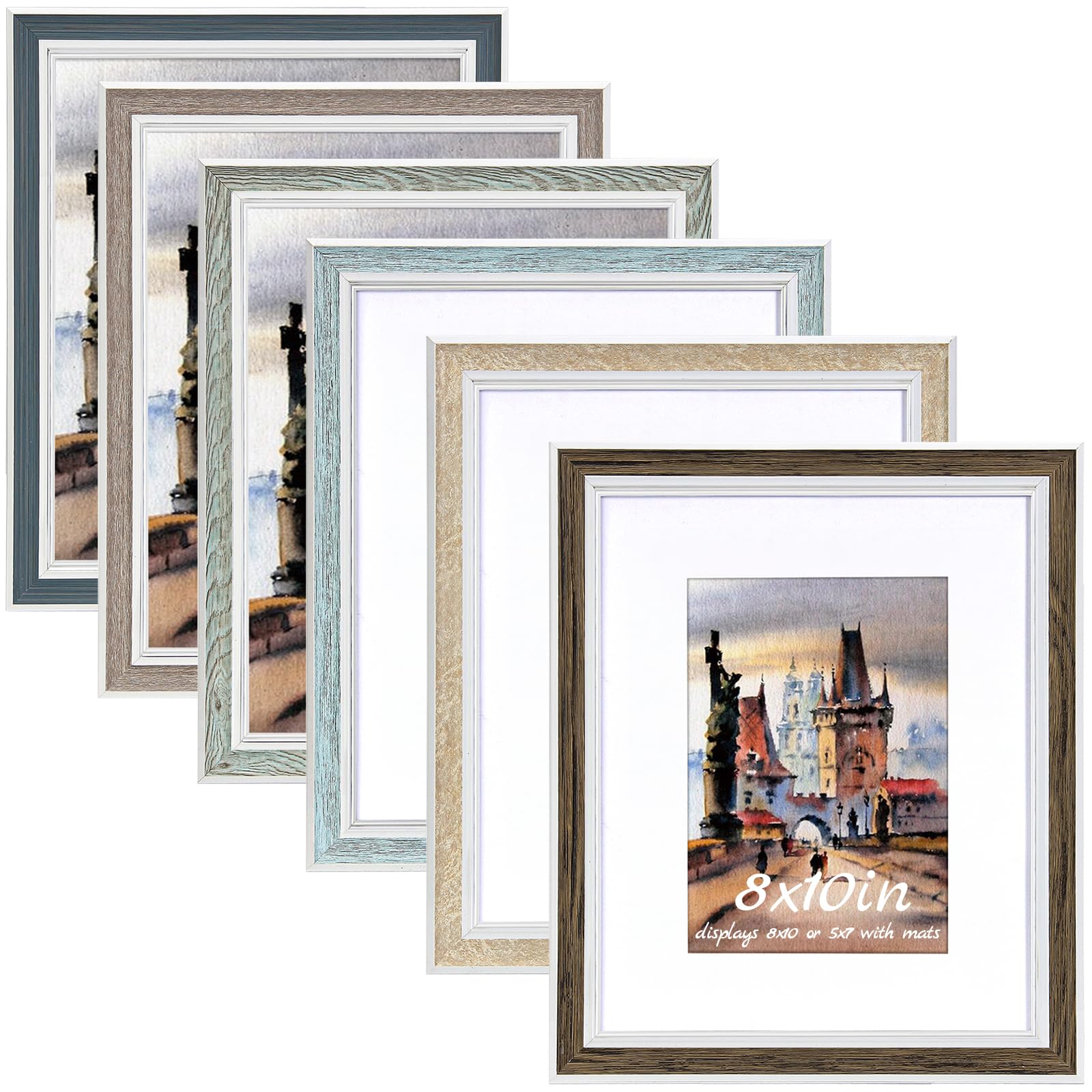 Daofary 8x10 frame set displaying 5x7 photos with mat for versatile layouts