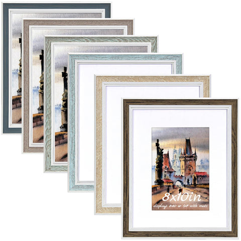 Daofary 8x10 frame set displaying 5x7 photos with mat for versatile layouts