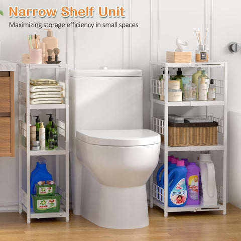 DAOUTIME metal shelving unit assembled in a compact area for efficient organization.