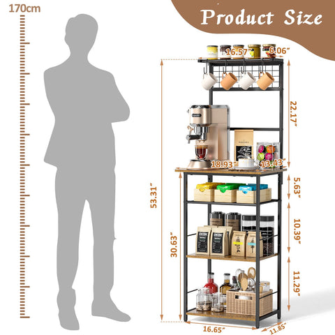 DAOUTIME bakers rack storage for kitchen essentials