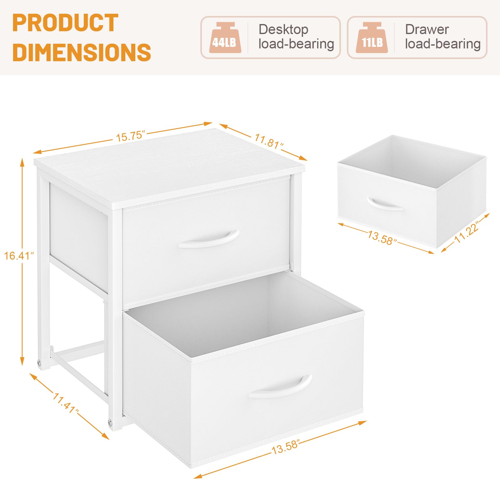 DAOUTIME bedroom nightstand with integrated drawers for essentials.