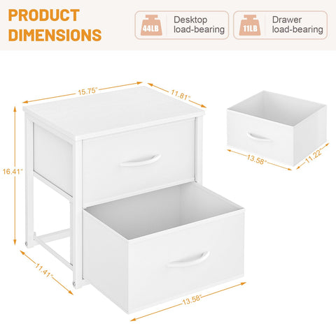 DAOUTIME bedroom nightstand with integrated drawers for essentials.
