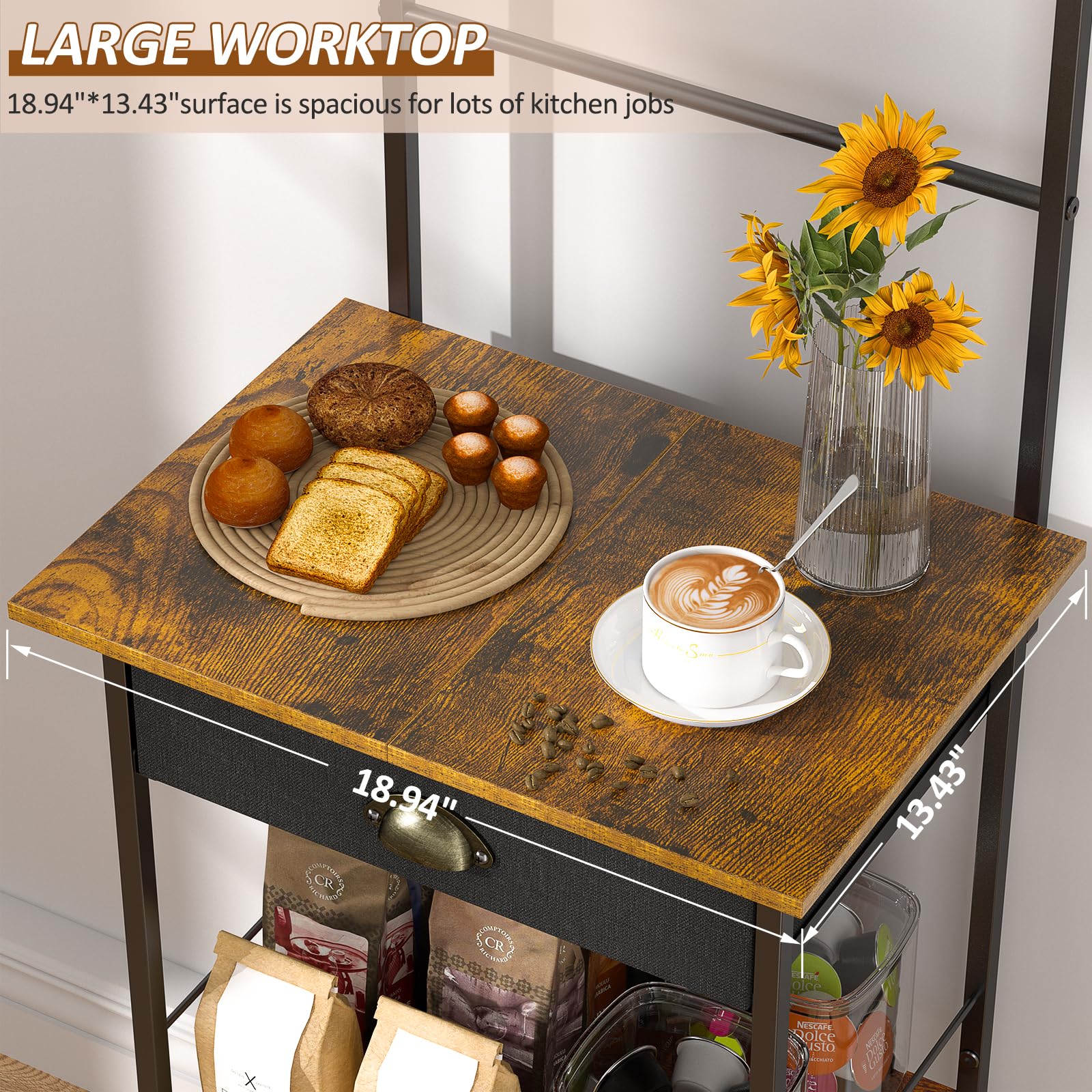 DAOUTIME spacious storage for appliances and pantry items.