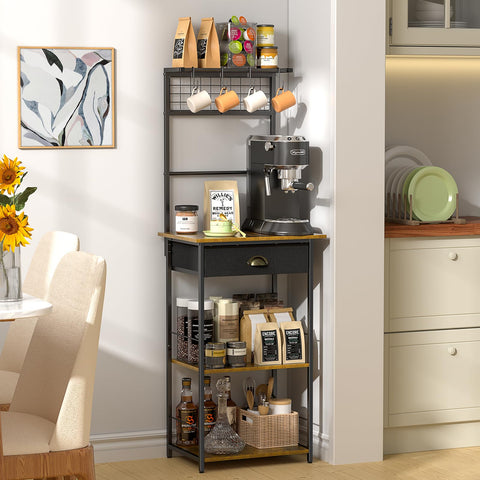 DAOUTIME microwave-friendly top shelf for quick coffee prep.
