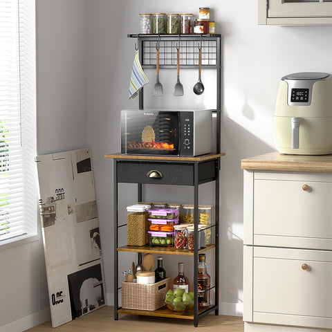 DAOUTIME coffee bar with S-shaped hooks for cups and utensils.