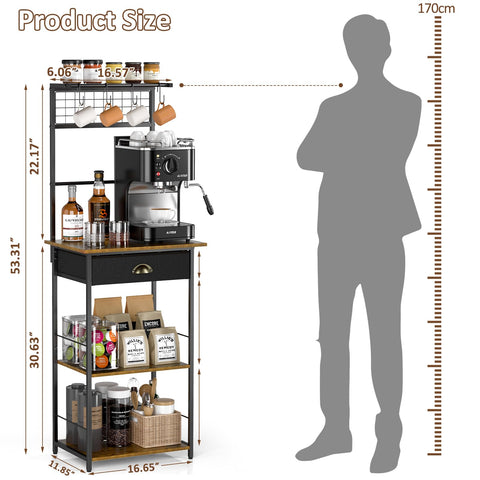DAOUTIME vintage design coffee bar adds rustic charm to any room.