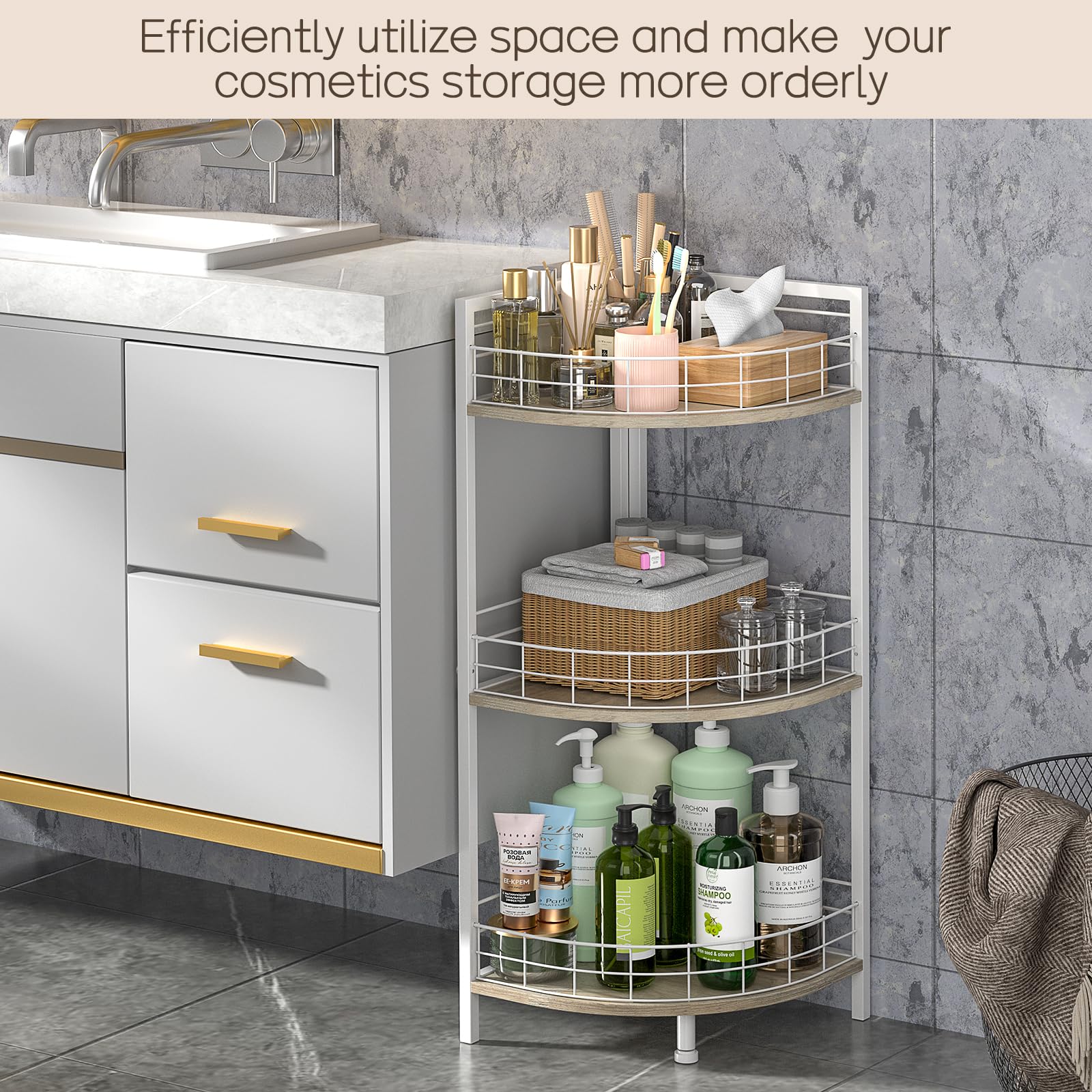 DAOUTIME bathroom organizer for daily essentials on vanity.