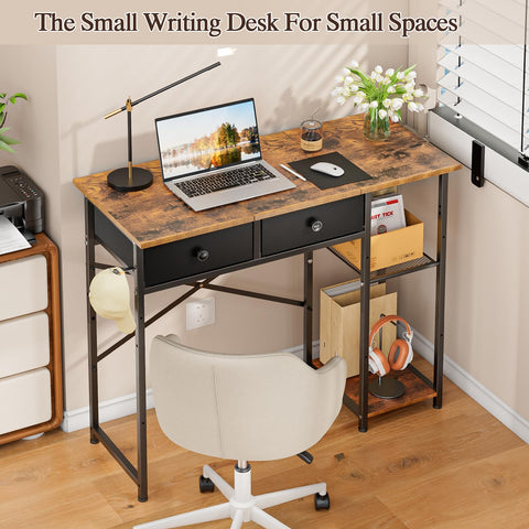 DAOUTIME desk being assembled, emphasis on simple setup.
