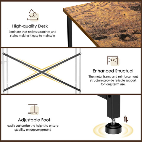 DAOUTIME compact desk placed in living room enhances small apartments.