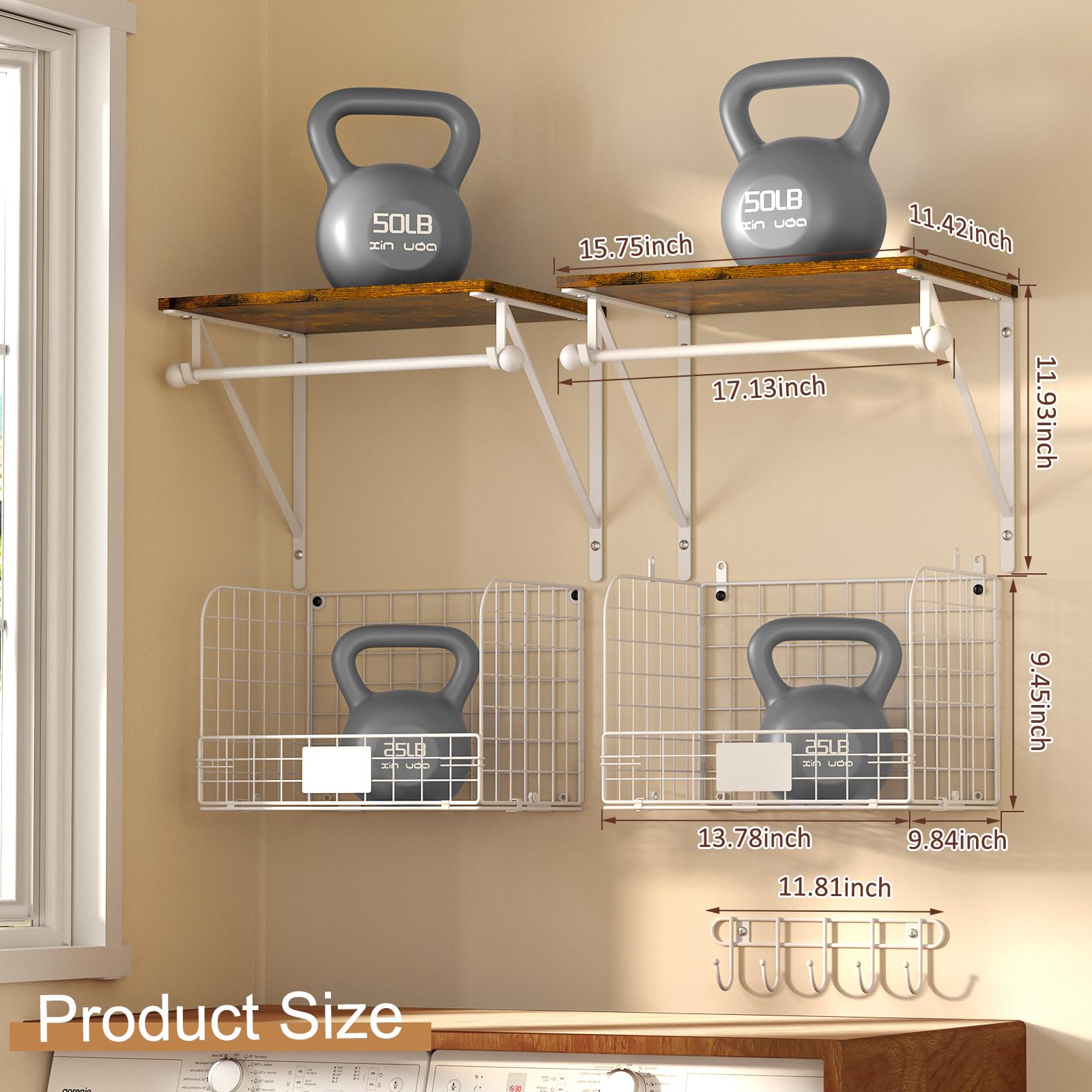 DAOUTIME DIY installation lets you customize shelf and basket layout.