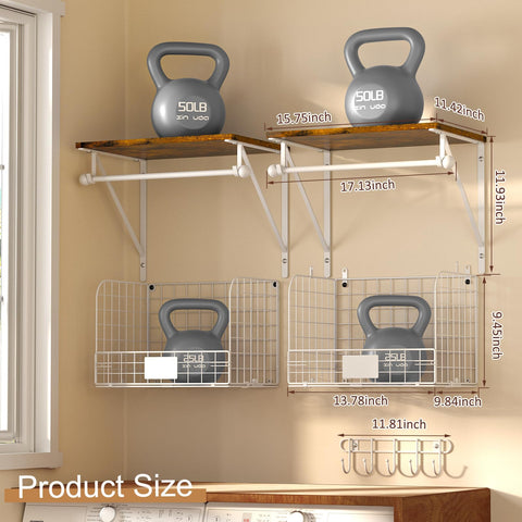 DAOUTIME DIY installation lets you customize shelf and basket layout.