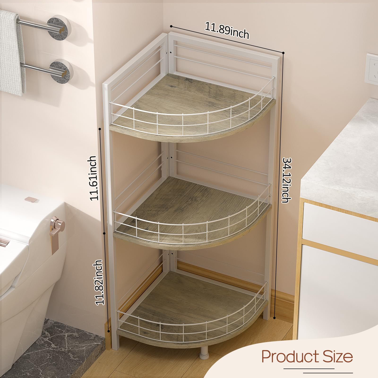DAOUTIME kitchen and bathroom shelf for clutter-free countertops.