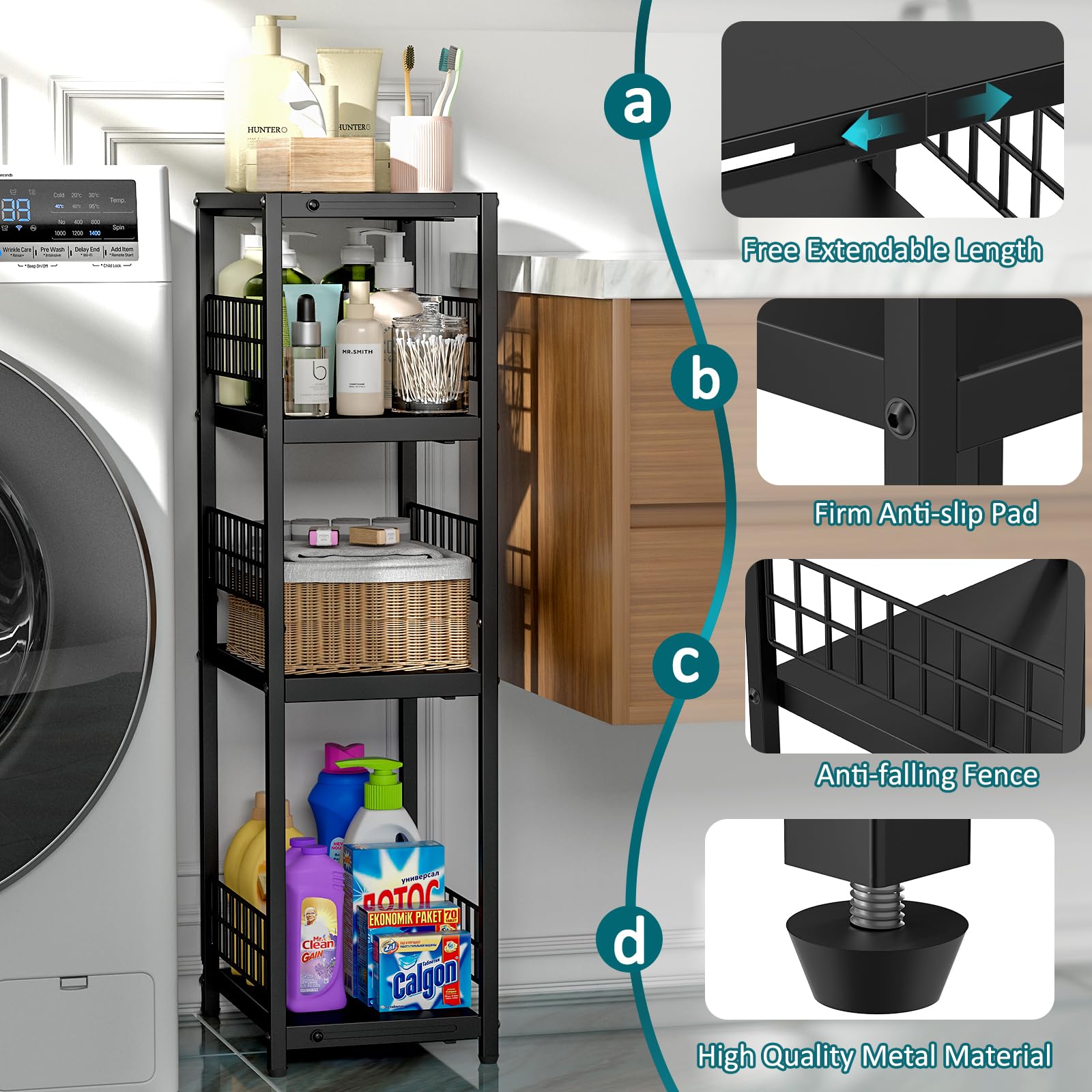 DAOUTIME laundry room storage layout for compact spaces