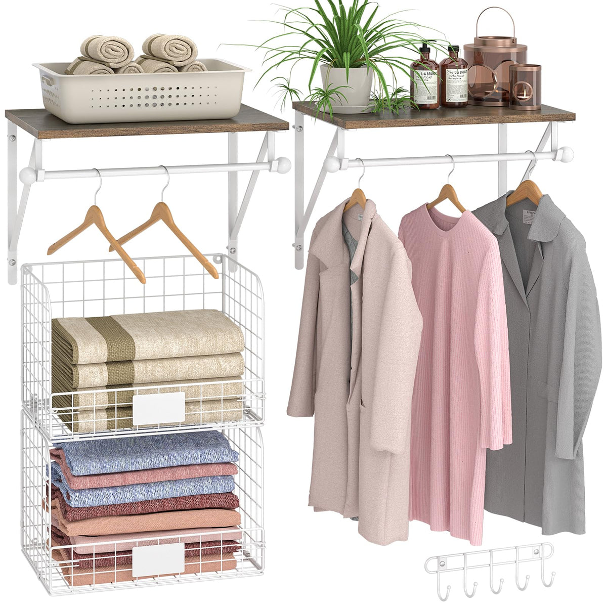DAOUTIME laundry shelves over washer and dryer maximize space and practicality.