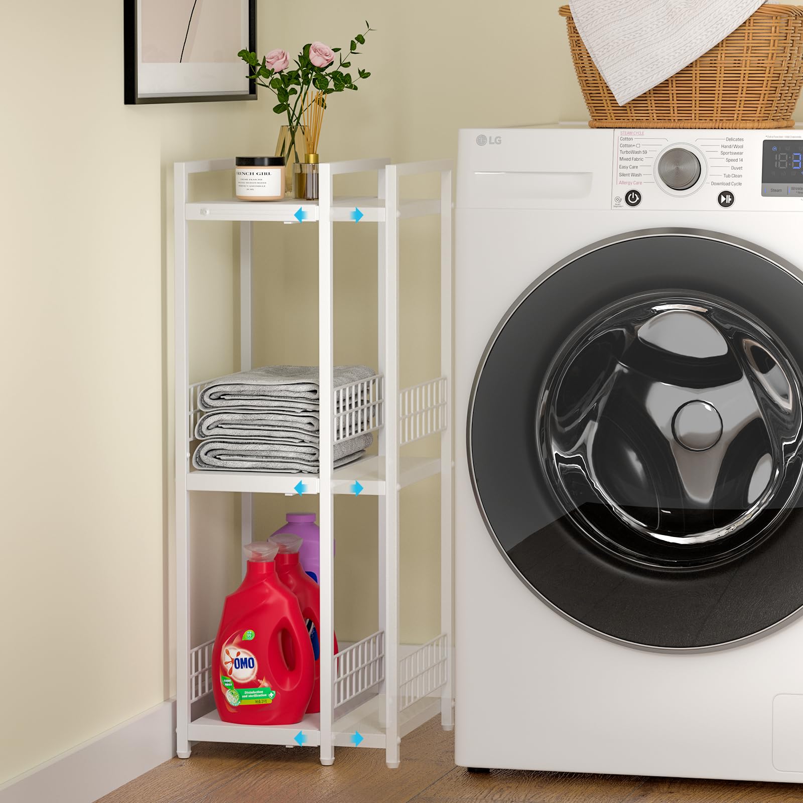 DAOUTIME metal construction with anti-slip feet ensures sturdy setup on varied floor surfaces.
