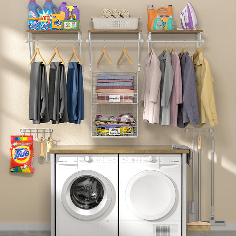DAOUTIME white wood finish adds modern style to home storage.
