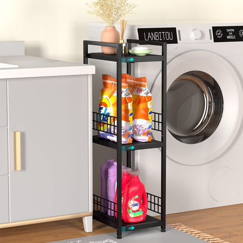 DAOUTIME narrow freestanding shelf fully assembled for compact spaces.