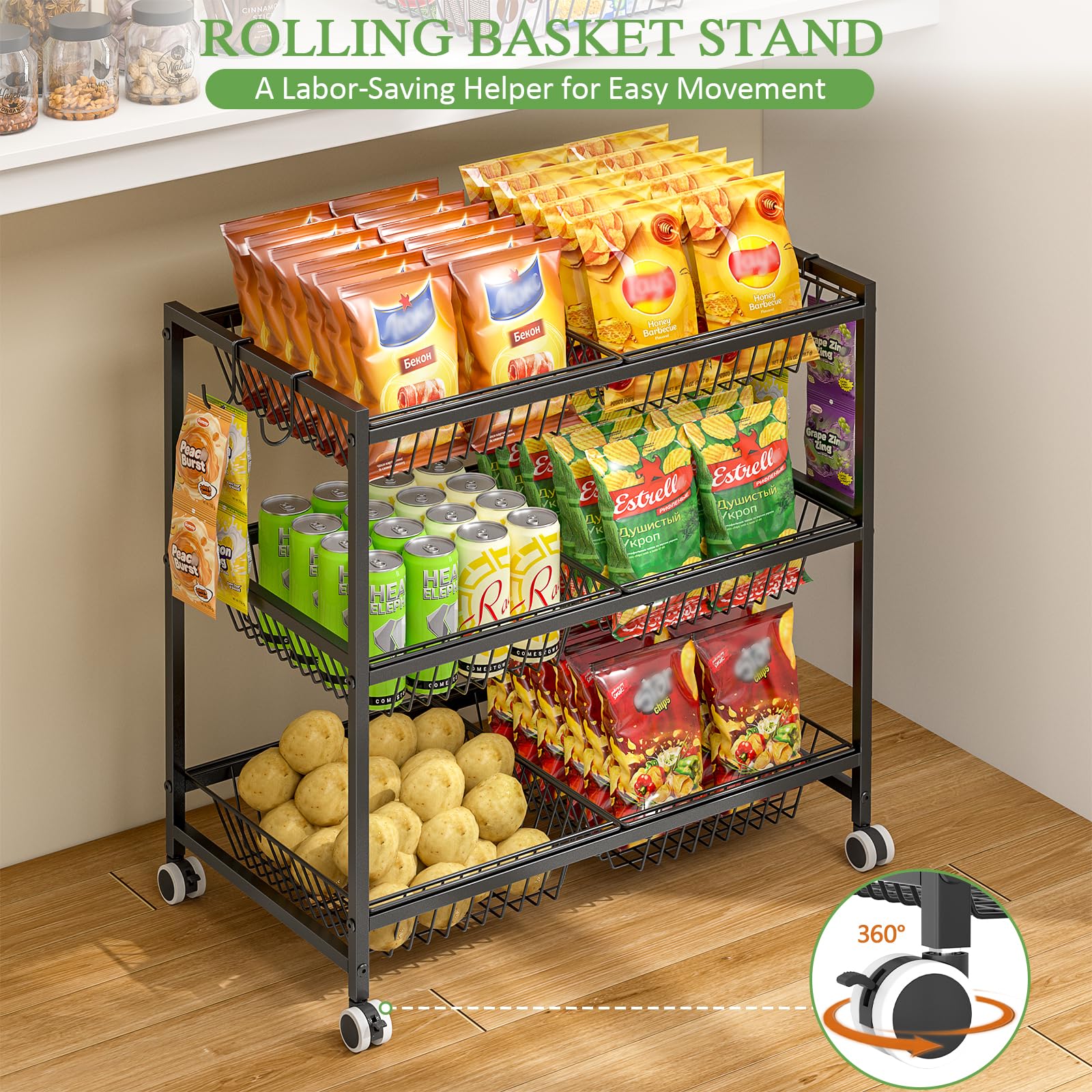 DAOUTIME open mesh design promotes airflow to keep produce fresh.