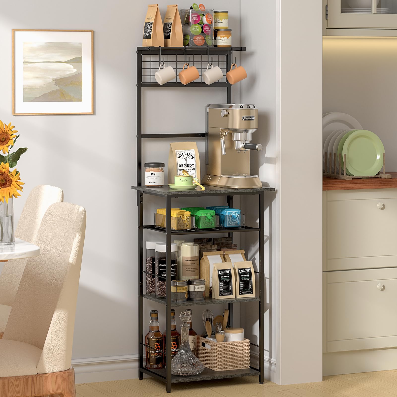 DAOUTIME S-shaped hooks keep cups and utensils within easy reach.