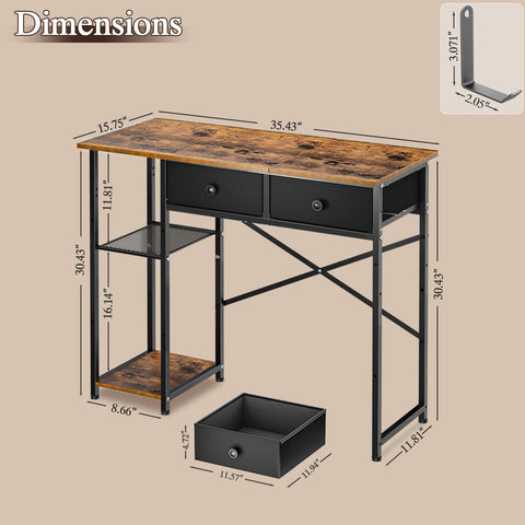 DAOUTIME desk with fabric drawers demonstrates organized storage for essentials.
