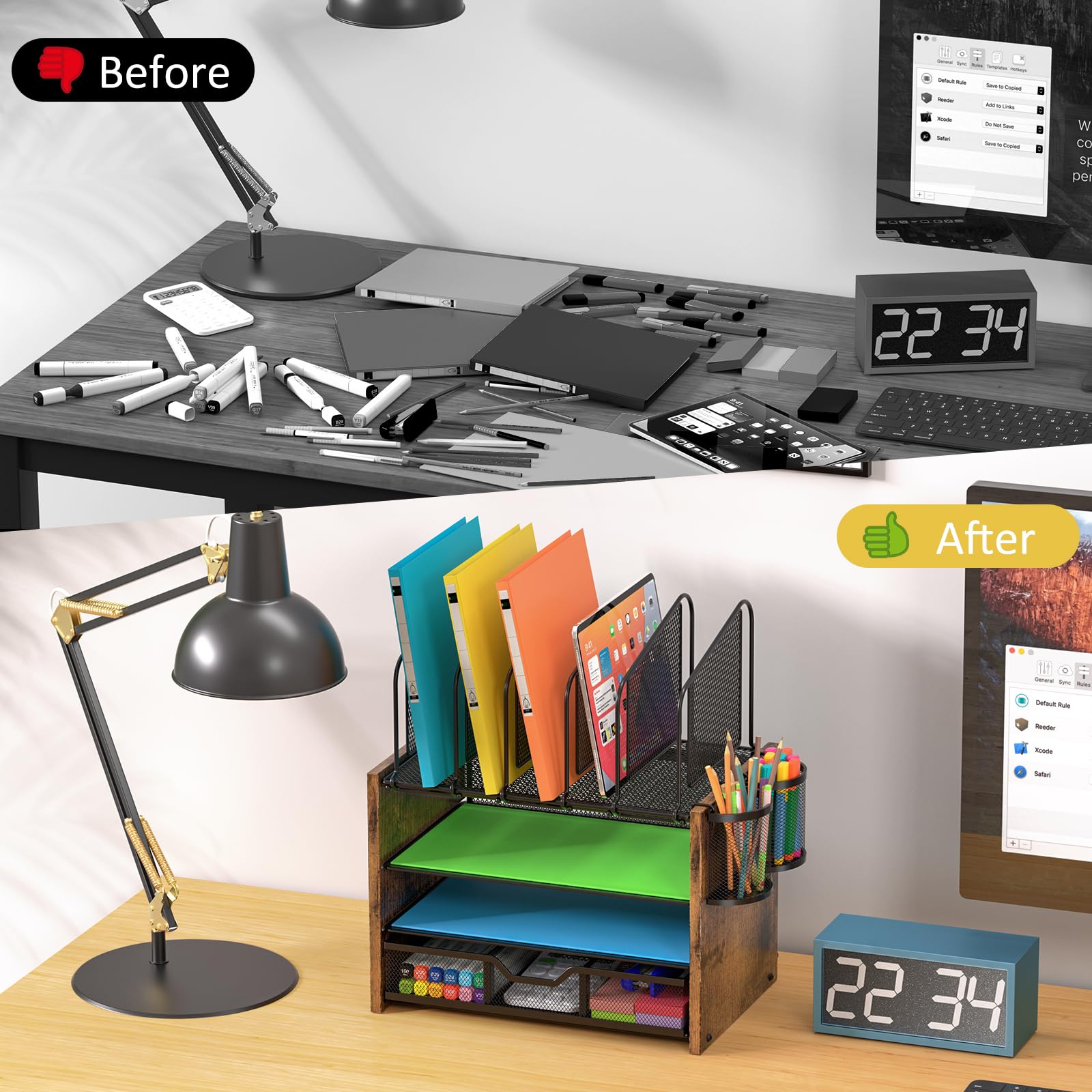 DAOUTIME space-saving desk organization for a tidy workspace.