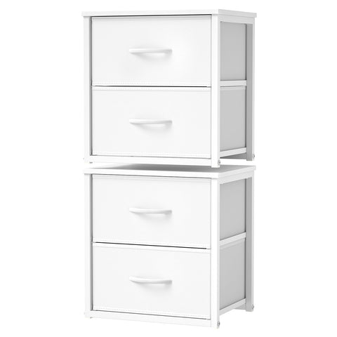 DAOUTIME stackable four-drawer unit with wooden top for compact closet organization.