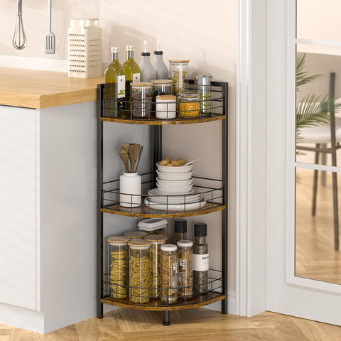 DAOUTIME triangular arc design shelf saves space in small bathrooms.