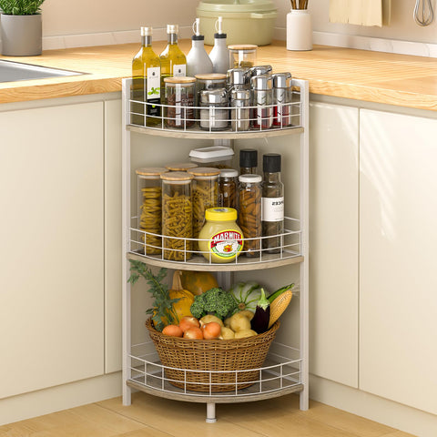 DAOUTIME triangular corner shelf with raised edges for secure items.