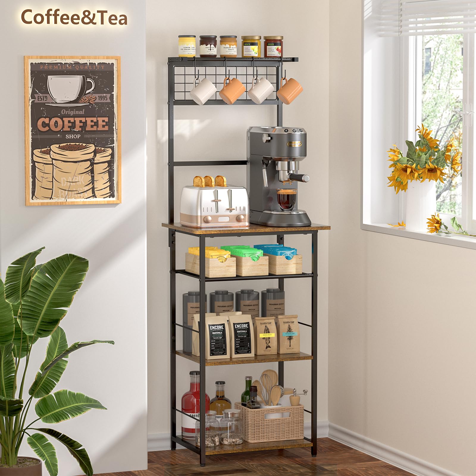 DAOUTIME vintage wood and metal design in warm tones