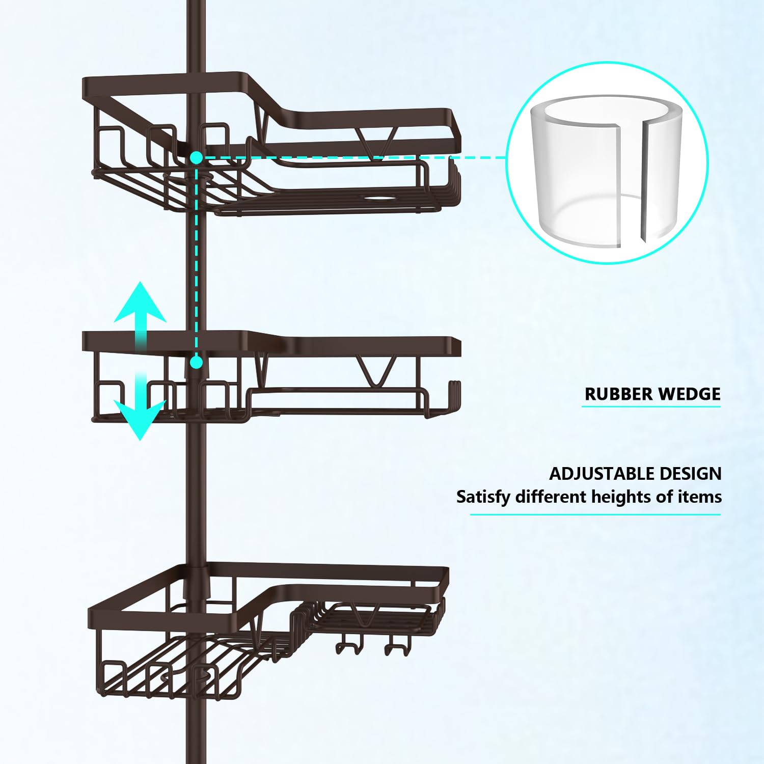 DAOYA four-tier adjustable shelves accommodate tall bottles