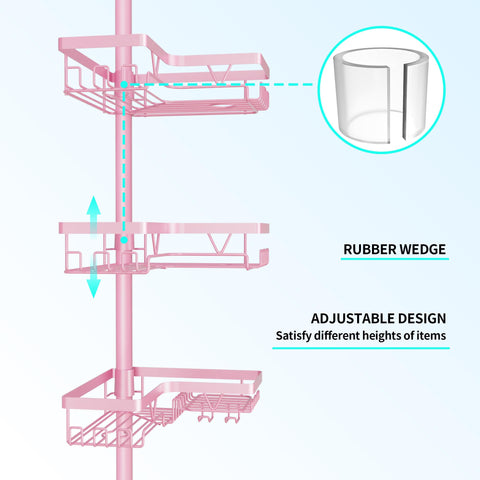 DAOYA adjustable 4-tier shelves accommodate tall bottles like shampoo