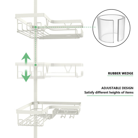 DAOYA 4-tier shelves maximize tall bottles and small soaps