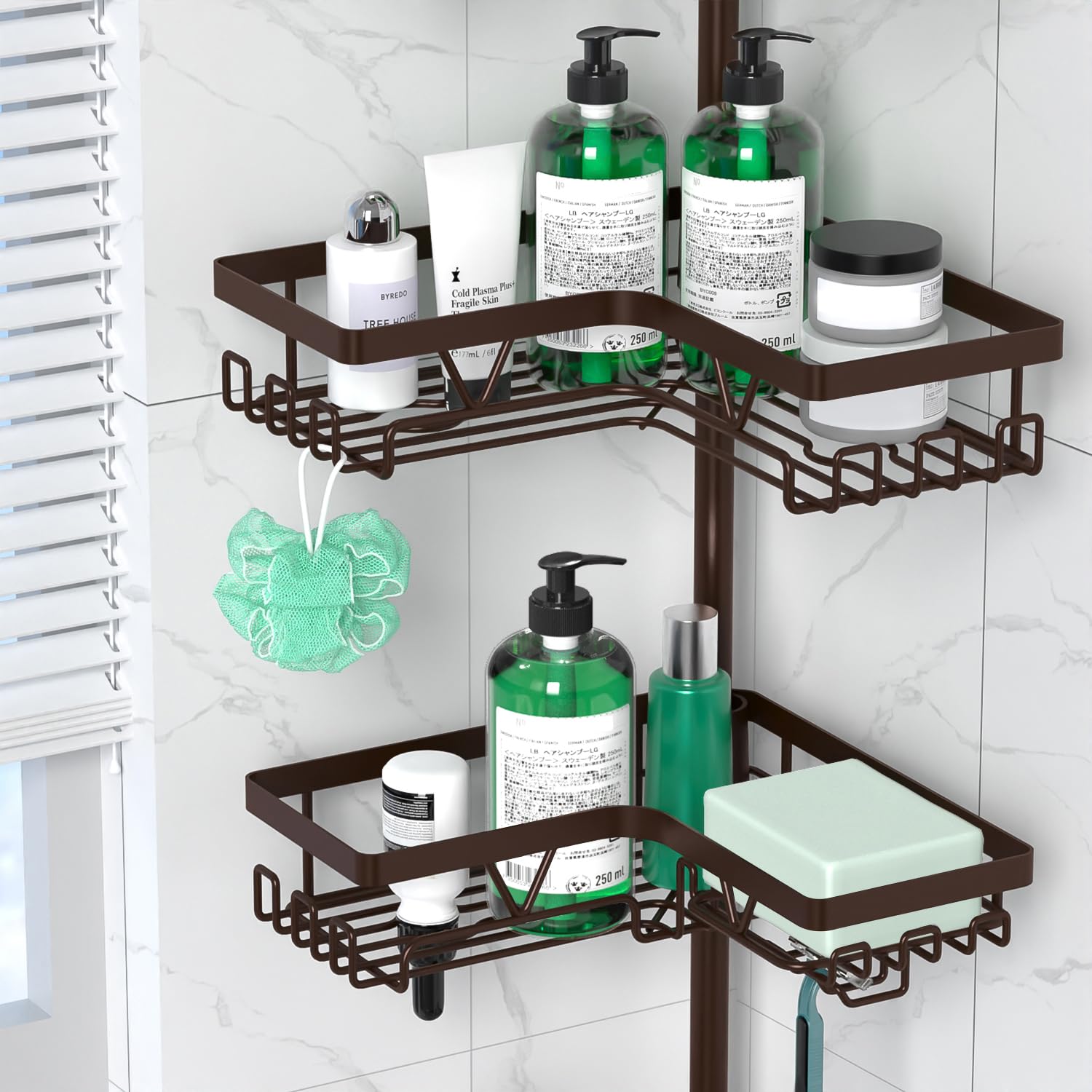 DAOYA built-in soap dishes and razor holders nearby